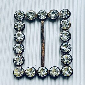 Antique ANN Rhinestone Scarf/Belt Buckle Accent in Clear Crystal